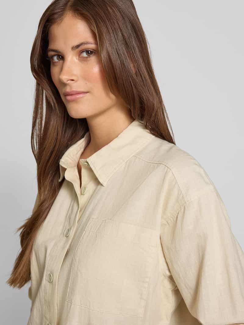 mustang Oversized overhemdblouse met linnen model 'Willow'