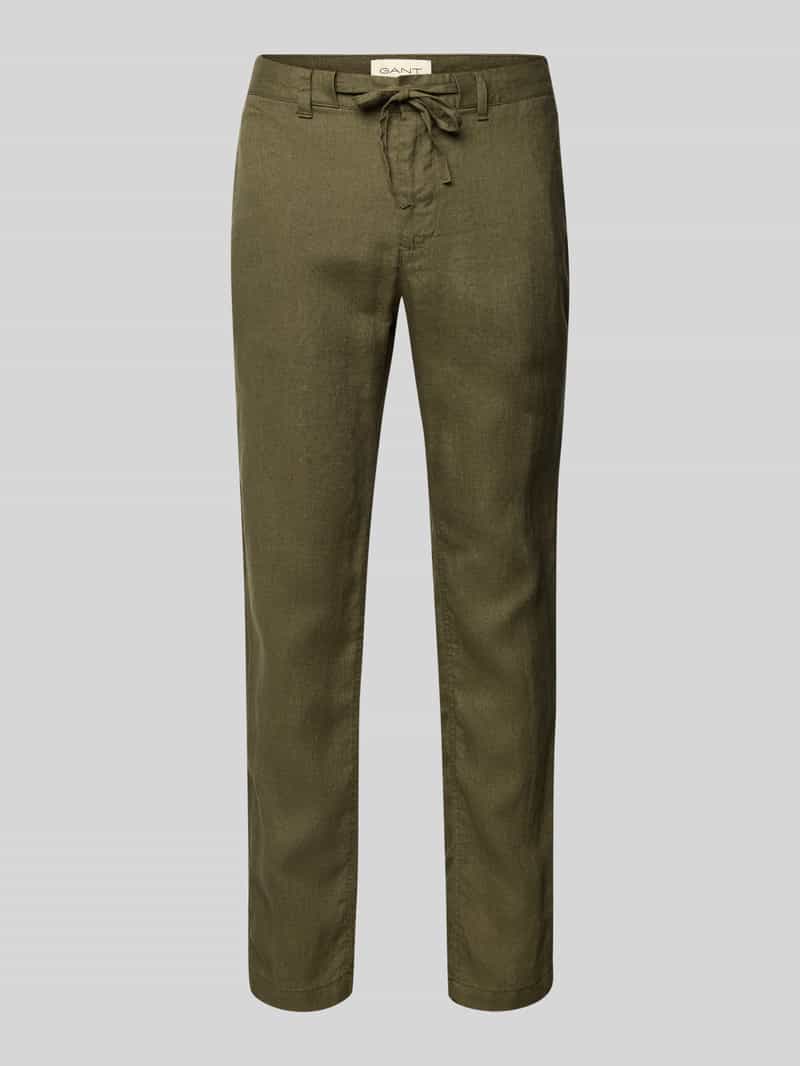 Gant Relaxed fit linnen broek met tunnelkoord