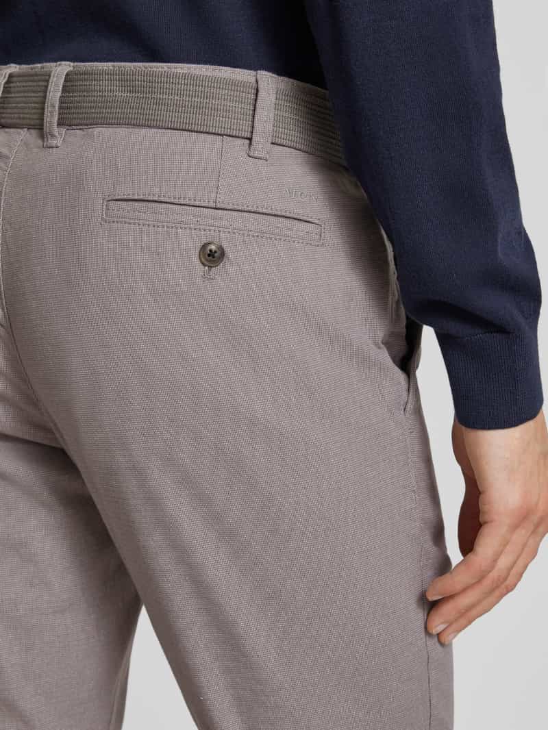 MCNEAL Slim fit stoffen broek met riem