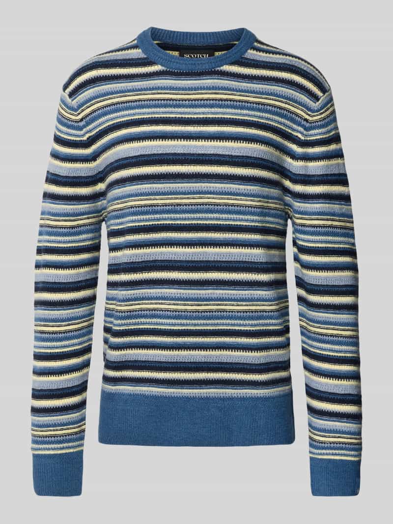 Scotch & Soda Regular fit gebreide pullover met streepmotief