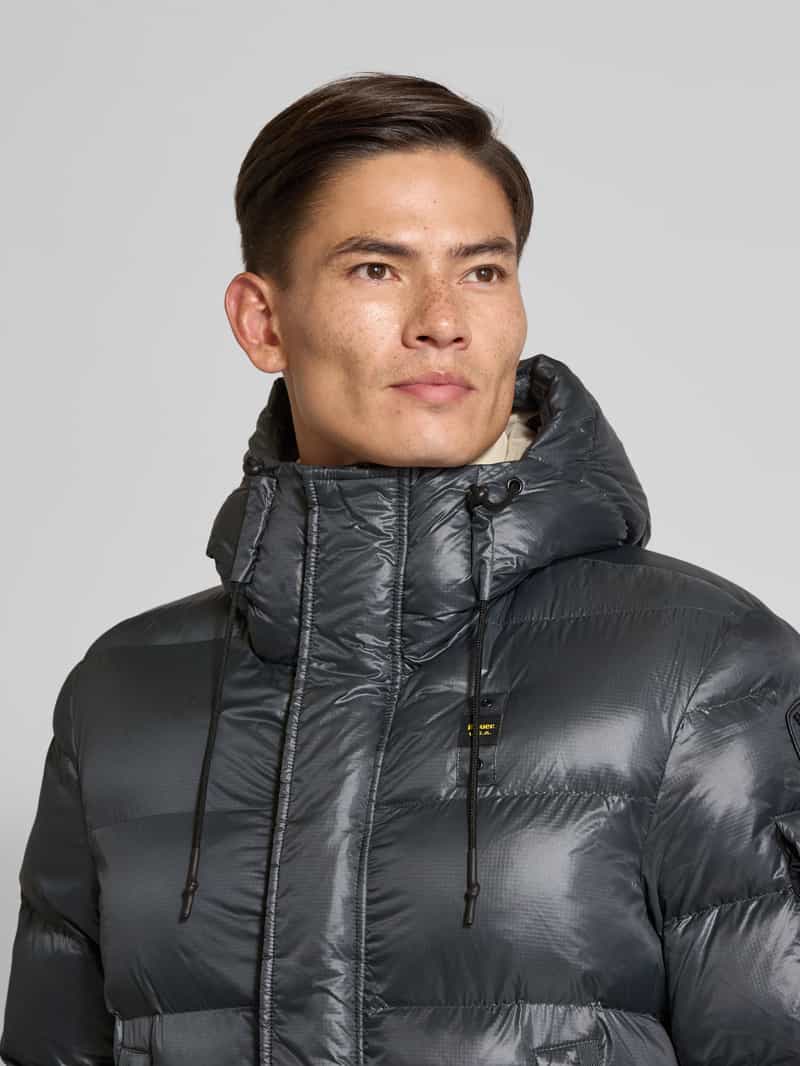 Blauer Usa Regular fit gewatteerde lange jas met logo-applicatie model 'Aldrich'