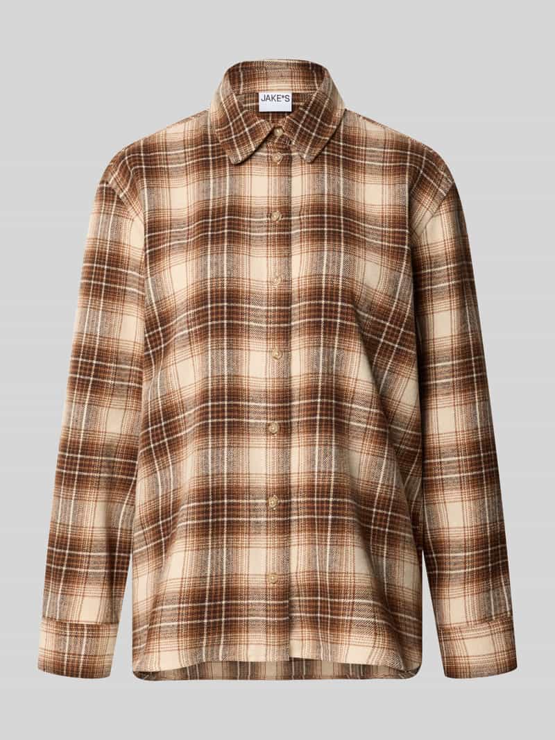 Jake*s Casual Regular fit blouse met lange mouwen van puur katoen
