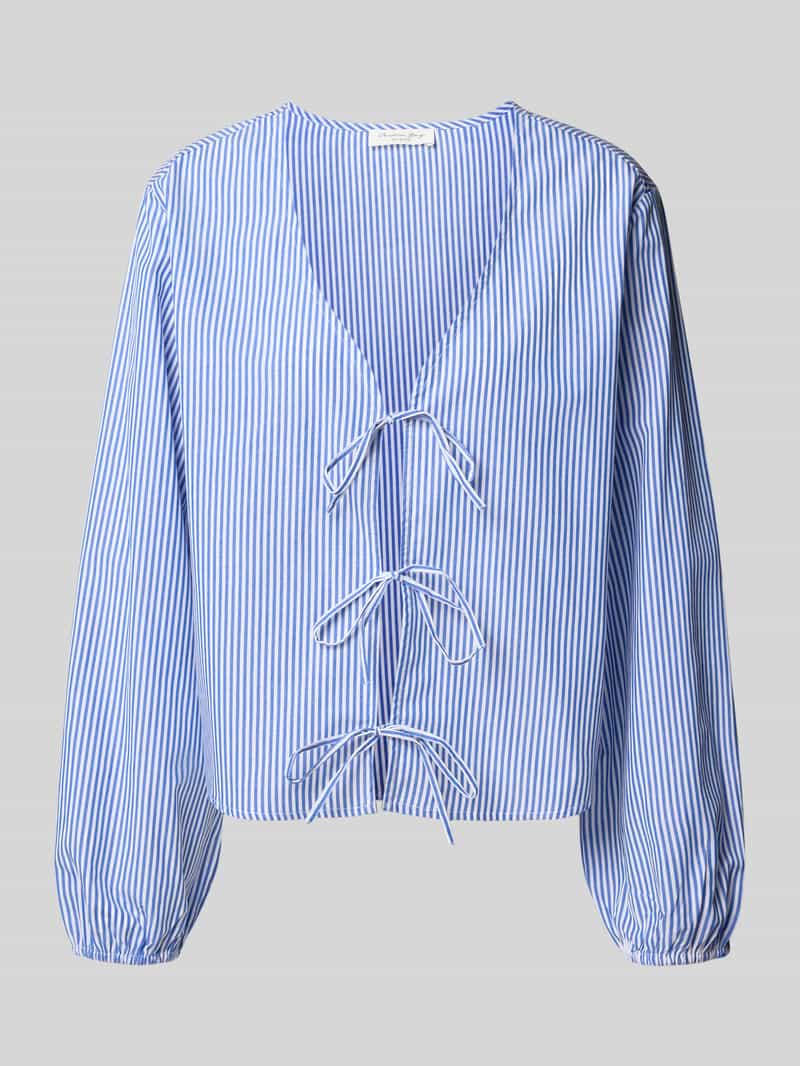 Christian Berg Woman Relaxed fit blouse van puur katoen met vetersluiting