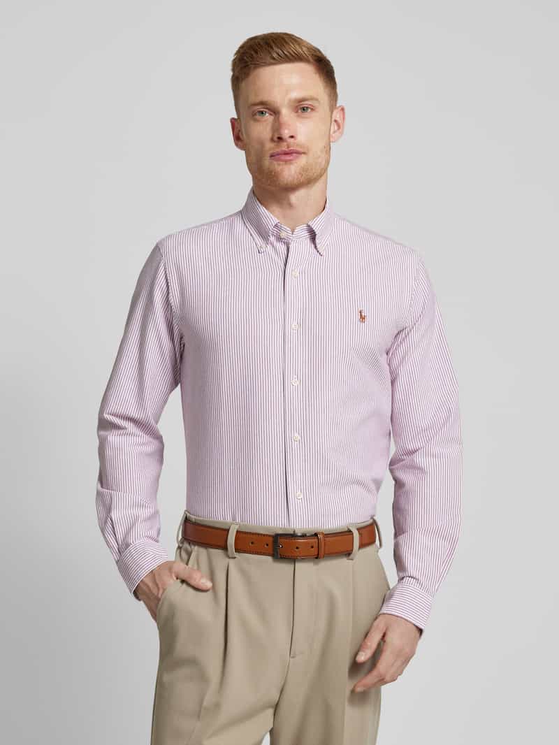 Koszula casualowa o kroju custom fit z kołnierzykiem typu button down
