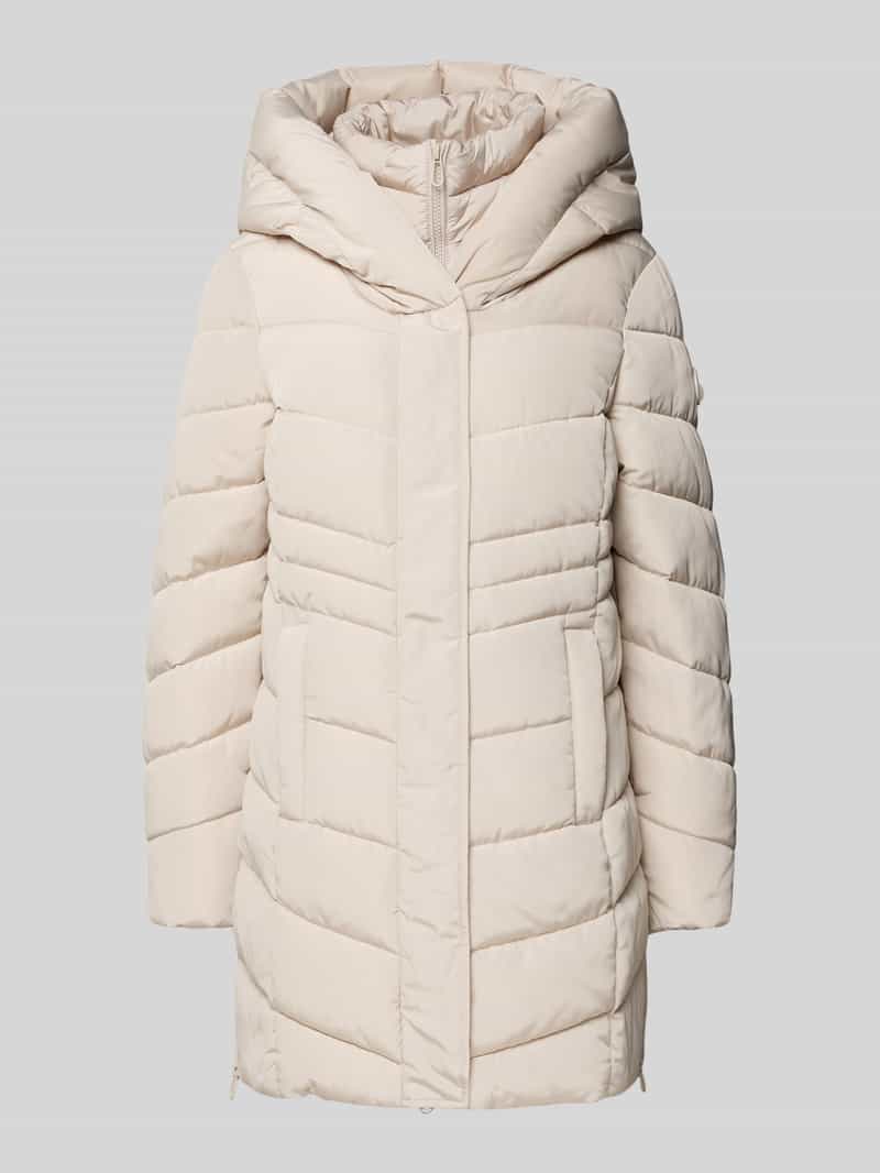Tom Tailor Regular fit gewatteerde lange jas met capuchon