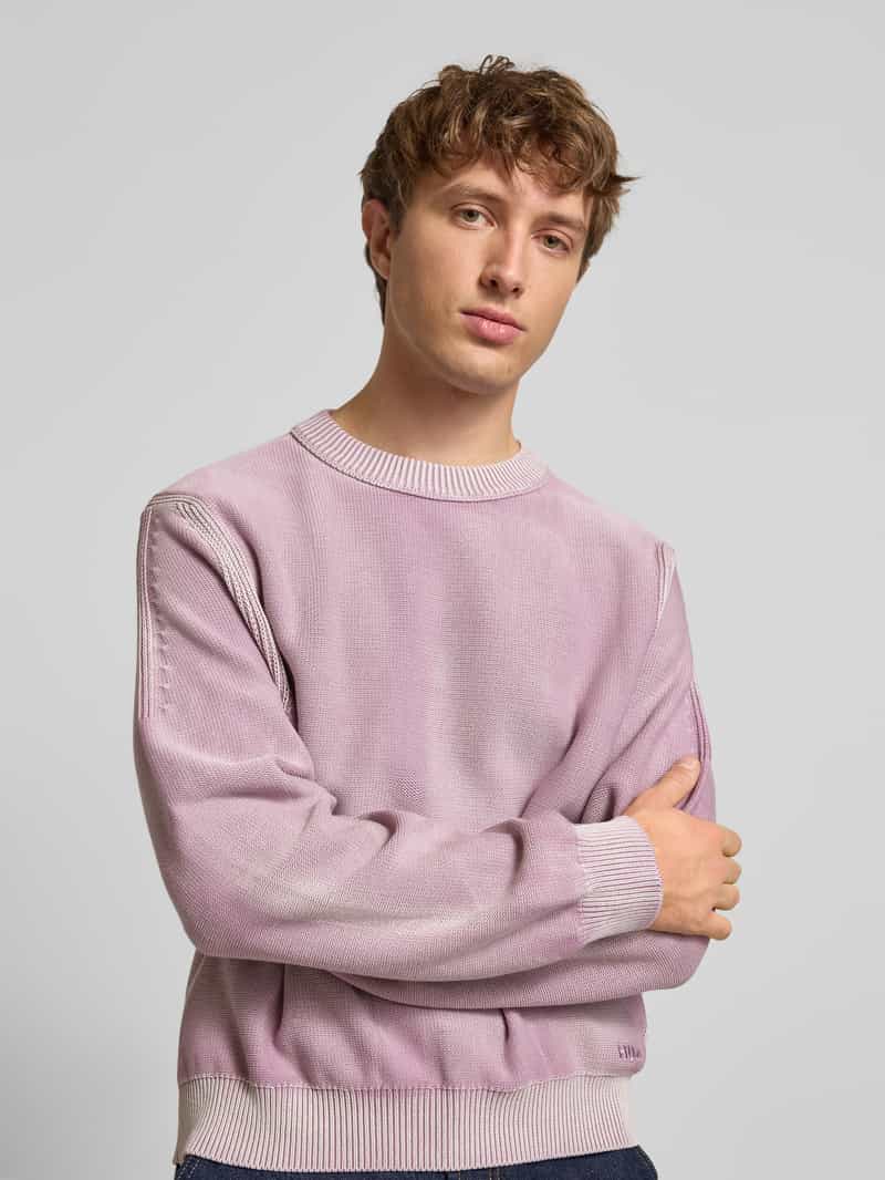 Hugo Blue Regular fit gebreide pullover van puur katoen model 'SEBU'