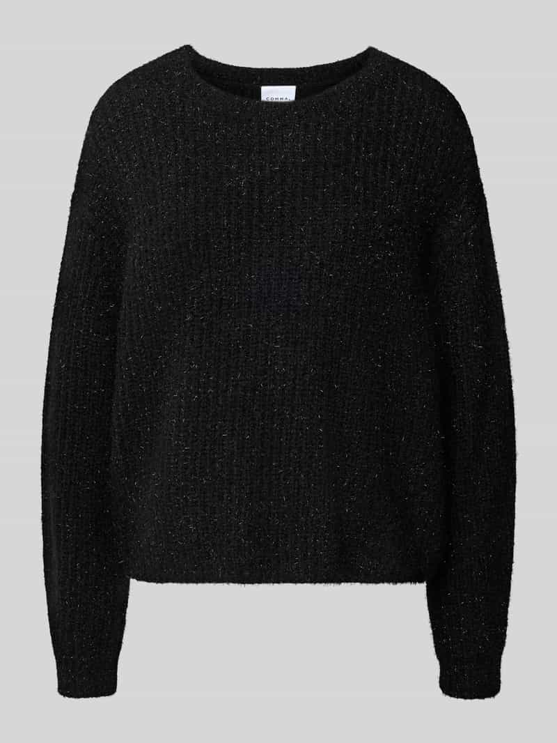 comma Oversized gebreide pullover met ribboorden