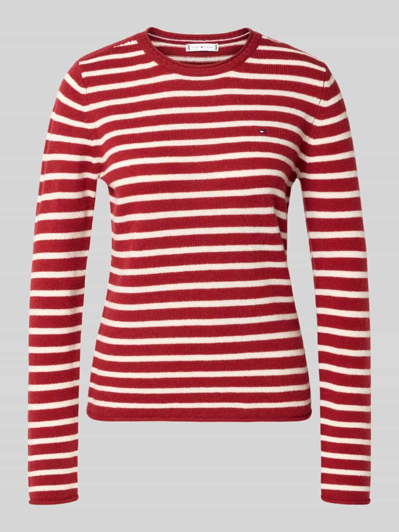 Tommy Hilfiger Slim fit gebreide pullover van zuivere wol