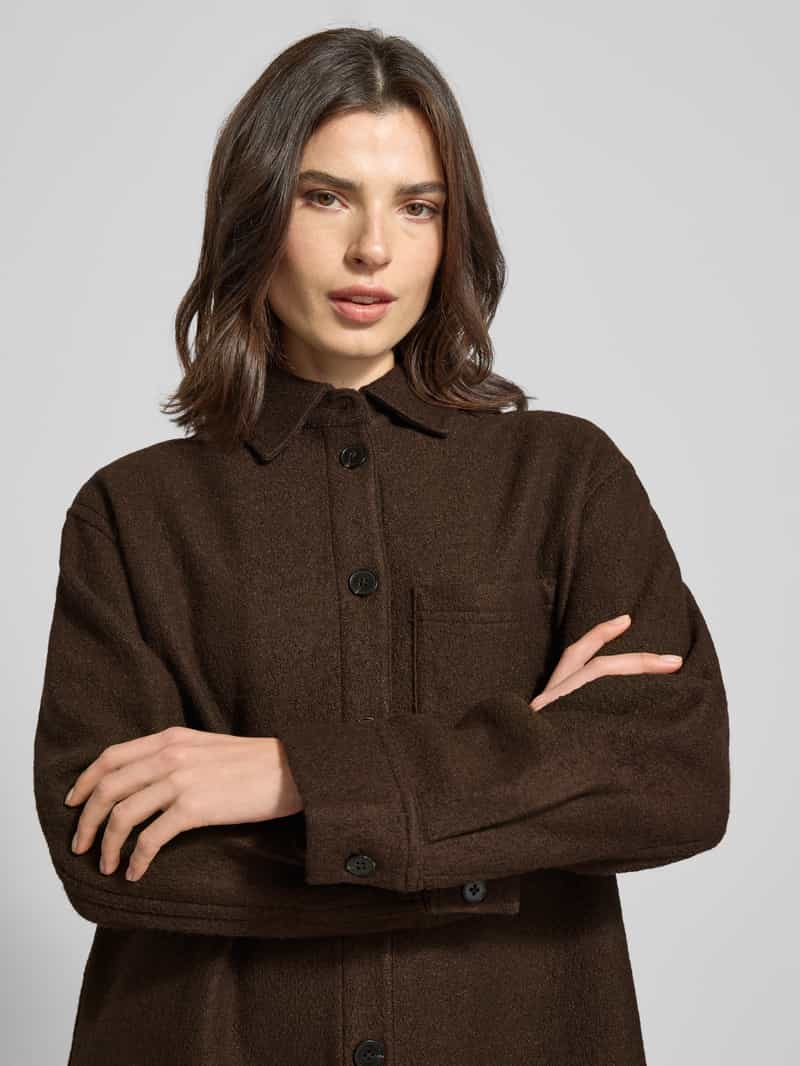 Marc O'Polo Oversized overhemdjack van een mix van viscose en scheerwol