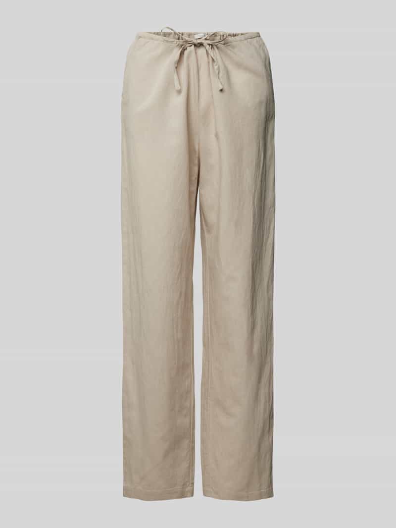 Christian Berg Woman Wide leg linnen broek met tunnelkoord