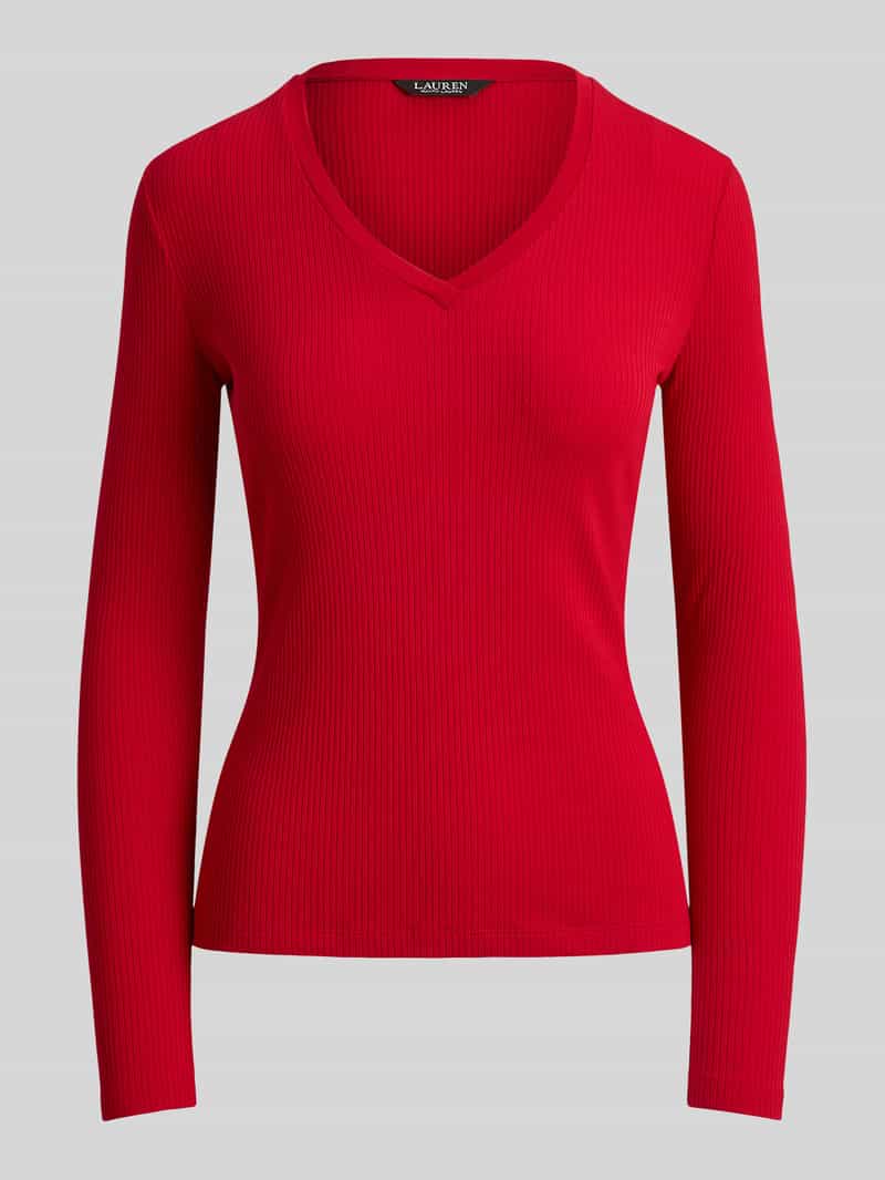 Lauren Ralph Lauren Slim fit shirt met lange mouwen van mix van katoen en modal