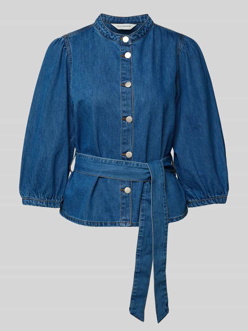 MSCH Copenhagen Jeansblouse met strikceintuur model 'Rylan Elena'