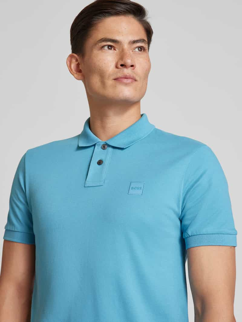 Boss Orange Slim fit poloshirt met labelpatch model 'Passenger'