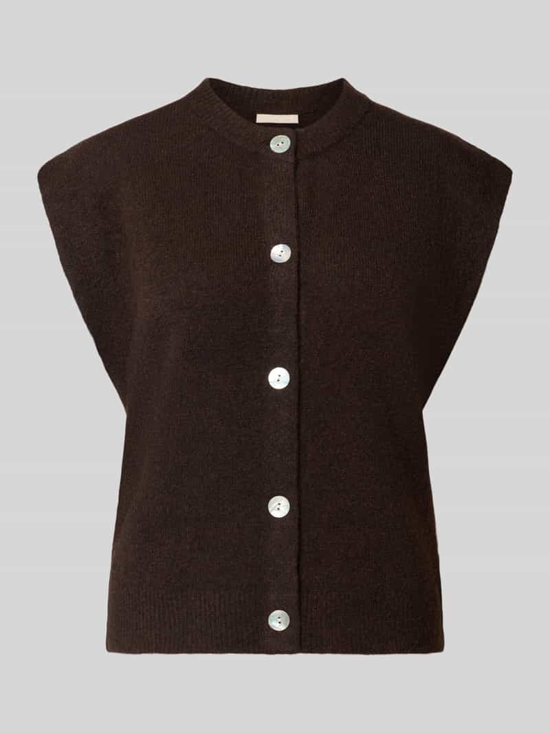 Mouwloos vest van wol met knoopsluiting
