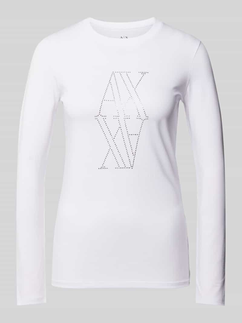 Armani Exchange Shirt met lange mouwen en strass-steentjes