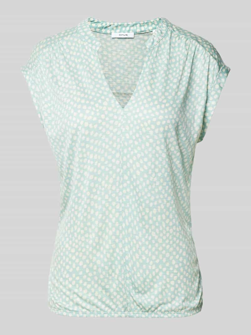 Opus T-shirt van viscose met all-over motief model 'Sandu'