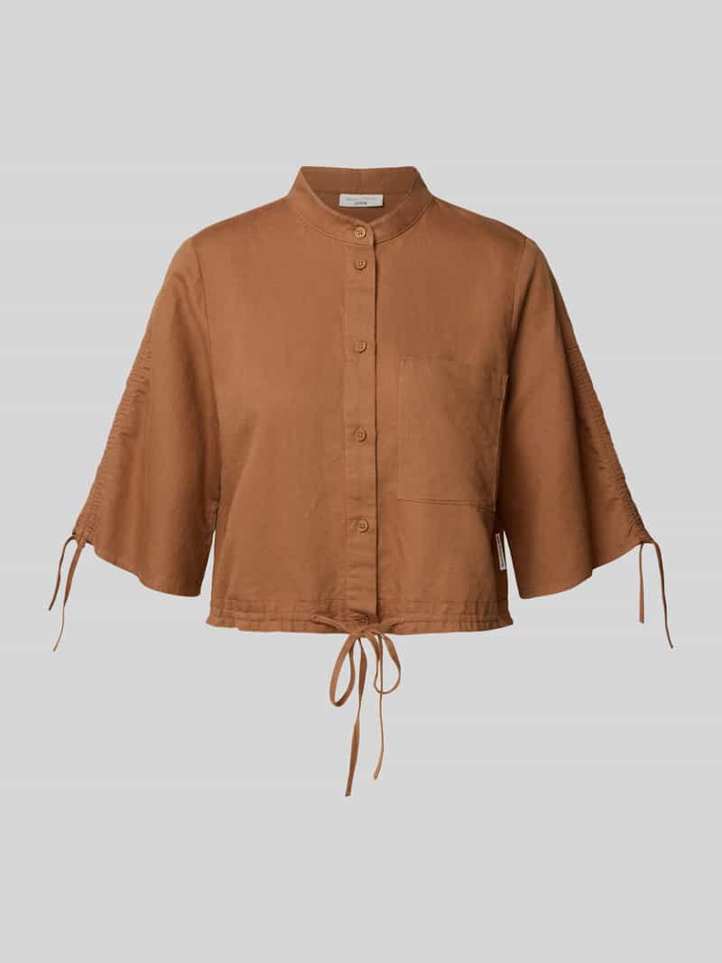 Marc O'Polo DENIM Korte blouse van een mix van linnen en katoen
