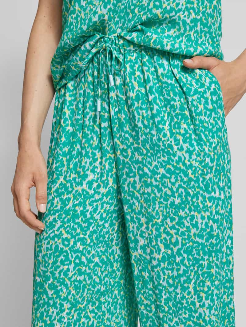 comma Casual Identity Flared stoffen broek met all-over motief