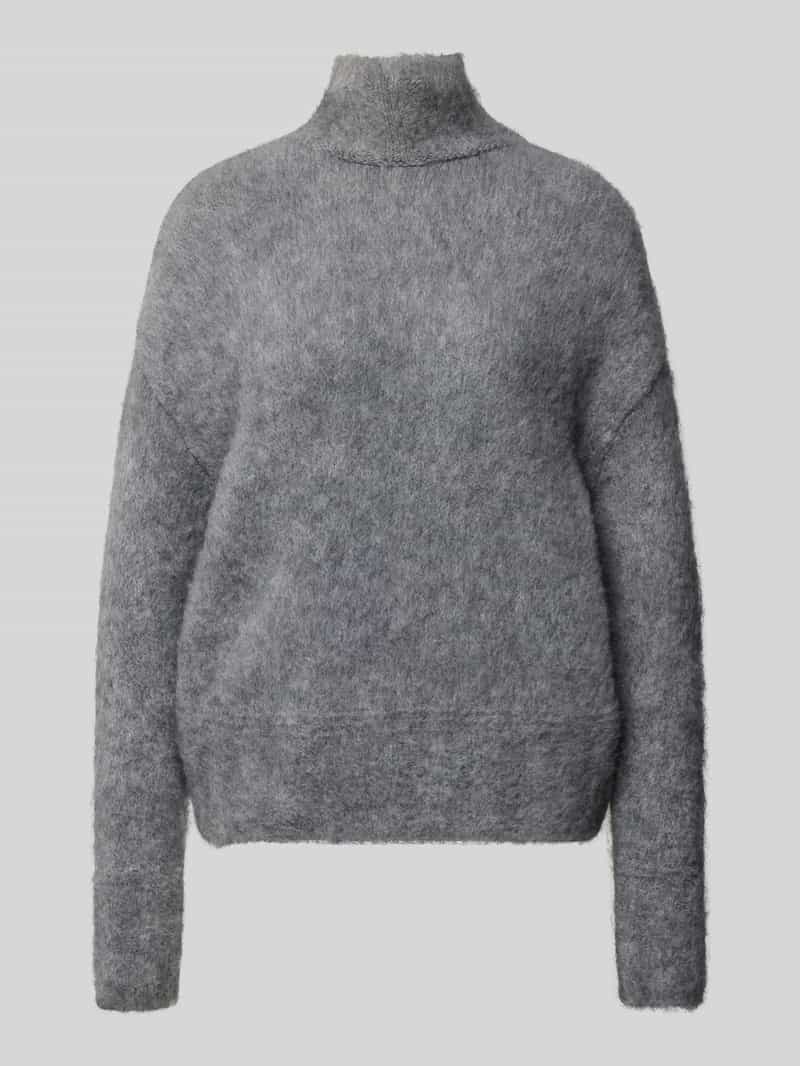 milano italy Regular fit gebreide pullover met opstaande kraag en mix van wol en mohair