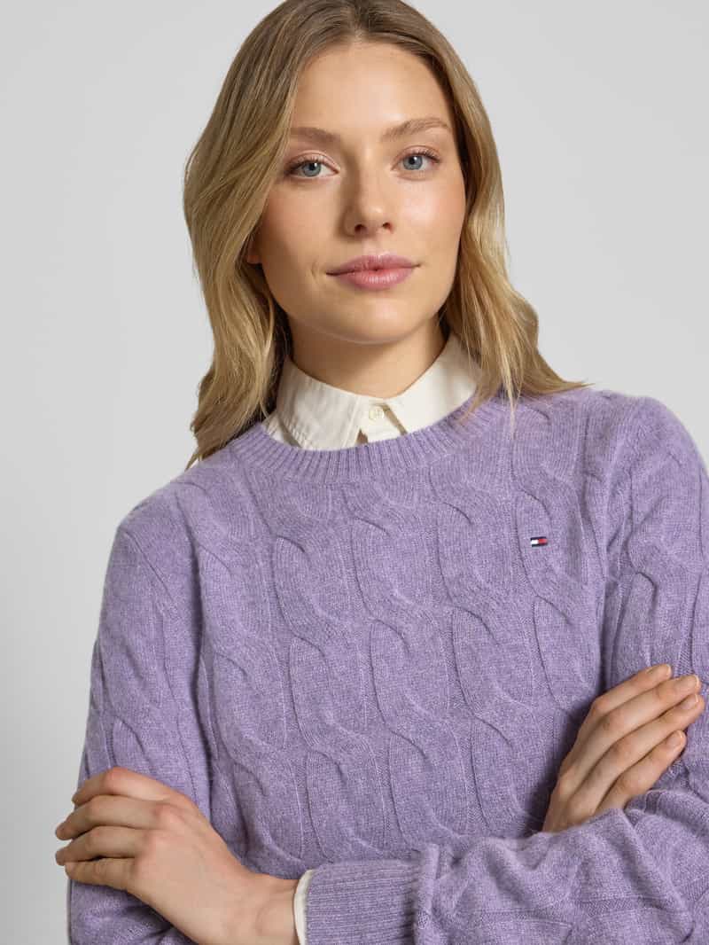 Tommy Hilfiger Regular fit gebreide pullover van pure wol