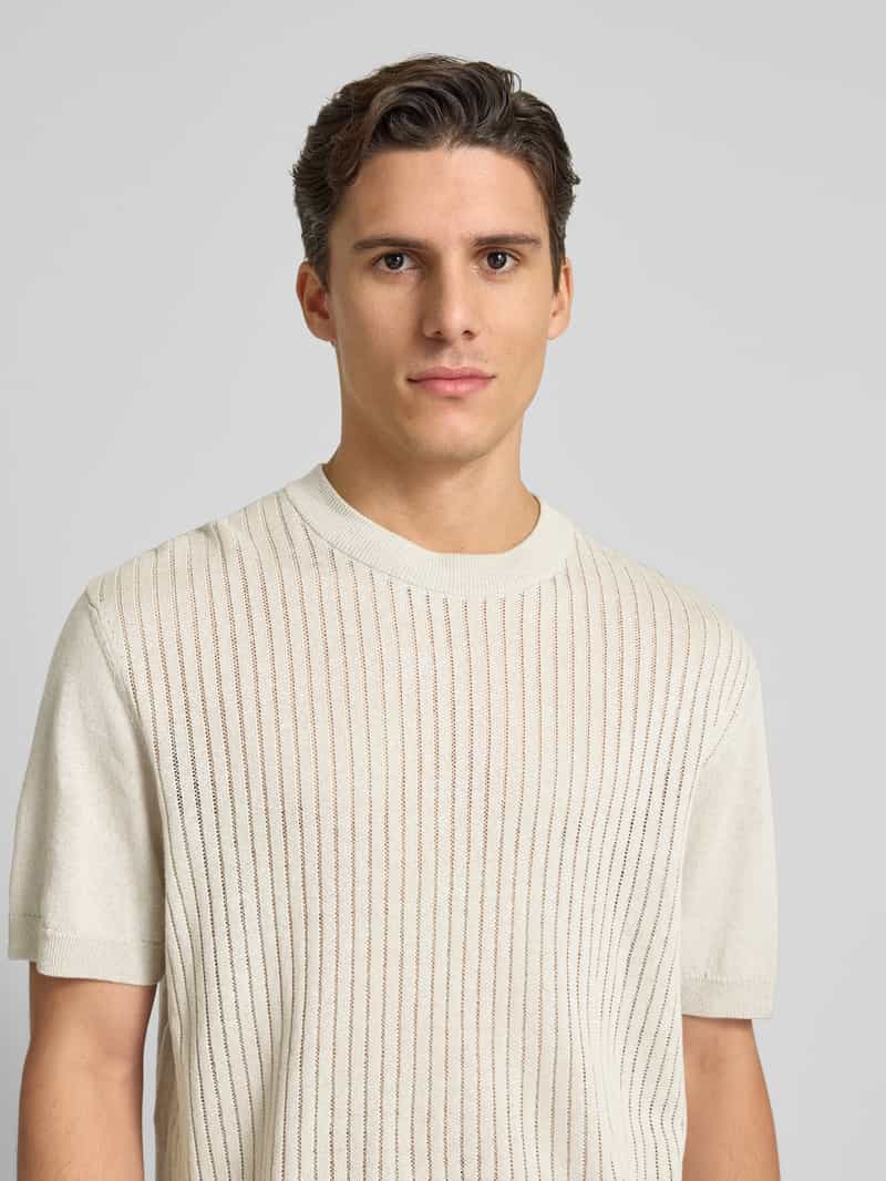 Boss Orange Oversized T-shirt van linnenmix model 'Ajordino'