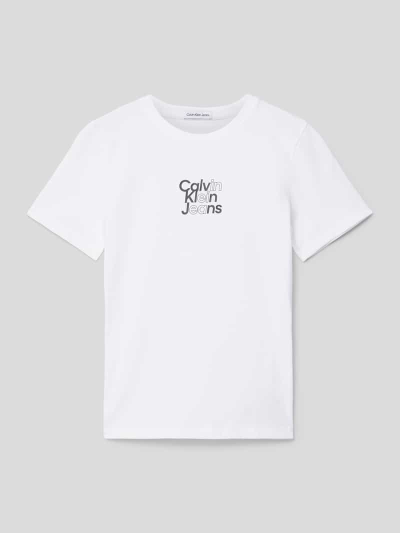 Calvin Klein Jeans T-shirt met labelprint model 'GRADIENT'