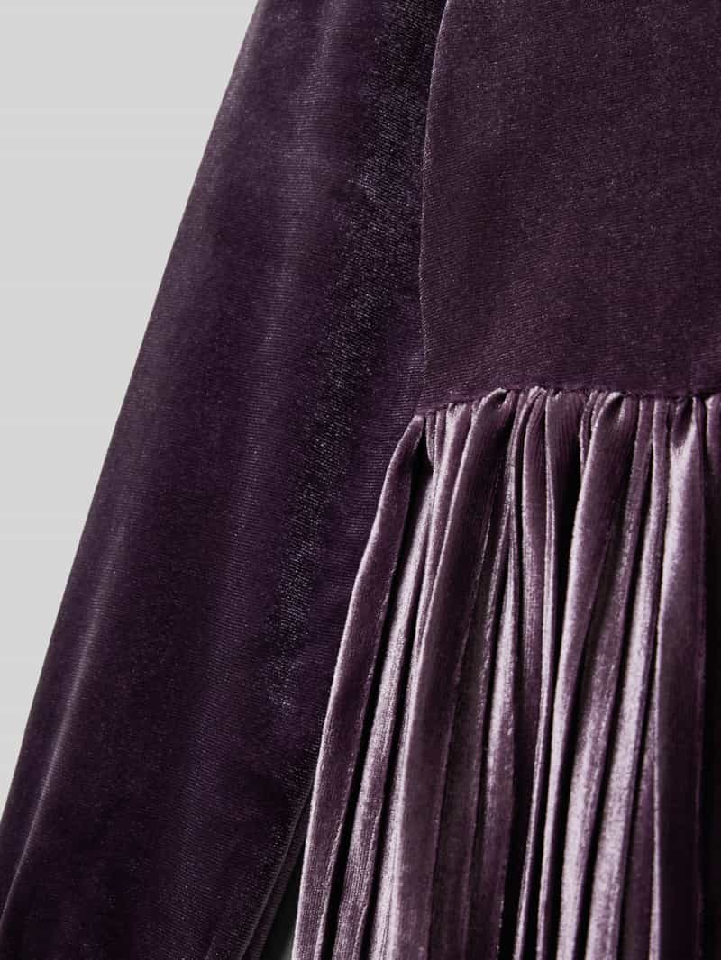 s.Oliver RED LABEL Getailleerde fluwelen jurk met plissérok