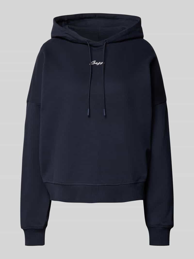 Boss Orange Hoodie met labelstitching model 'Ehoody'