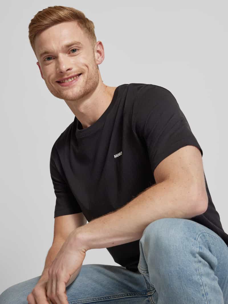HUGO T-shirt met labelprint model 'Dero'