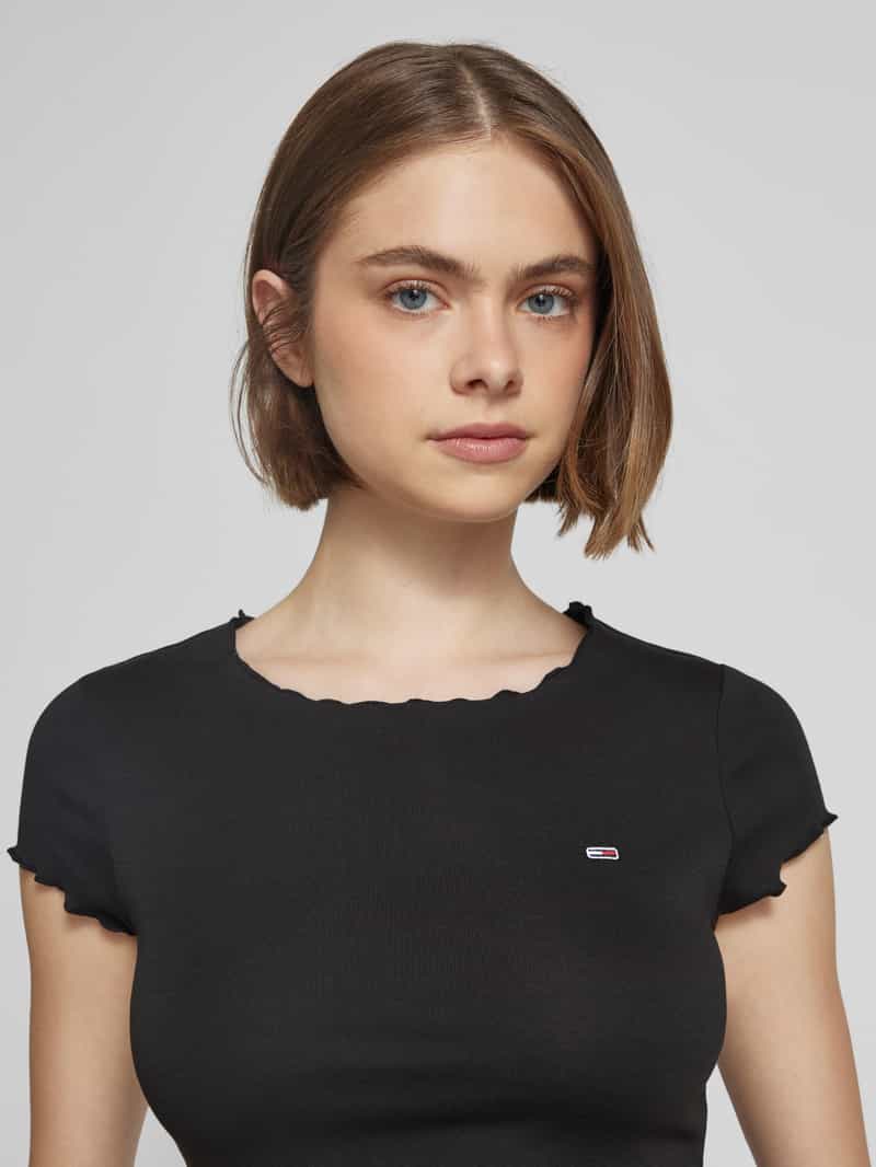 Tommy Jeans Slim fit T-shirt van een mix van katoen en elastaan