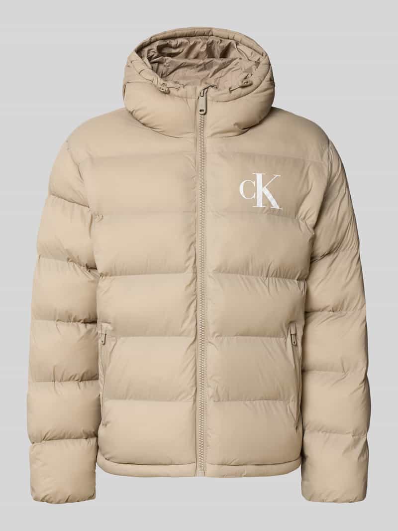 Calvin Klein Jeans Regular fit gewatteerd jack met logoprint model 'Monogram'