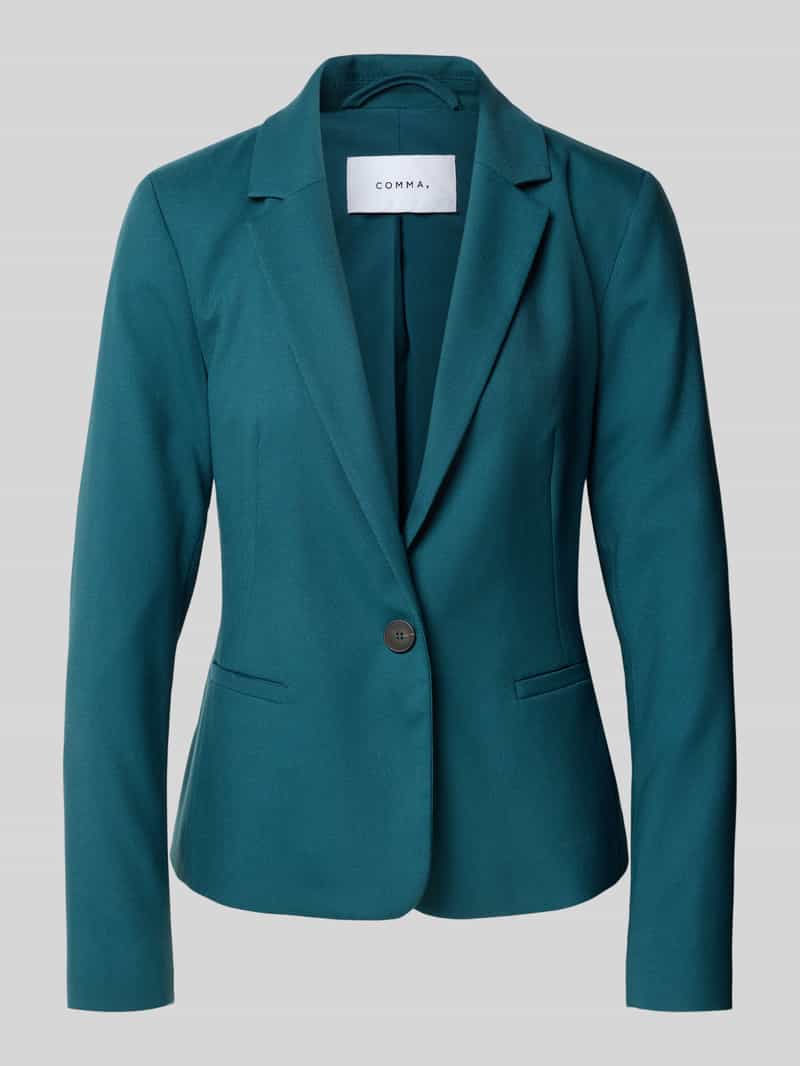 Slim fit blazer met paspelzakken