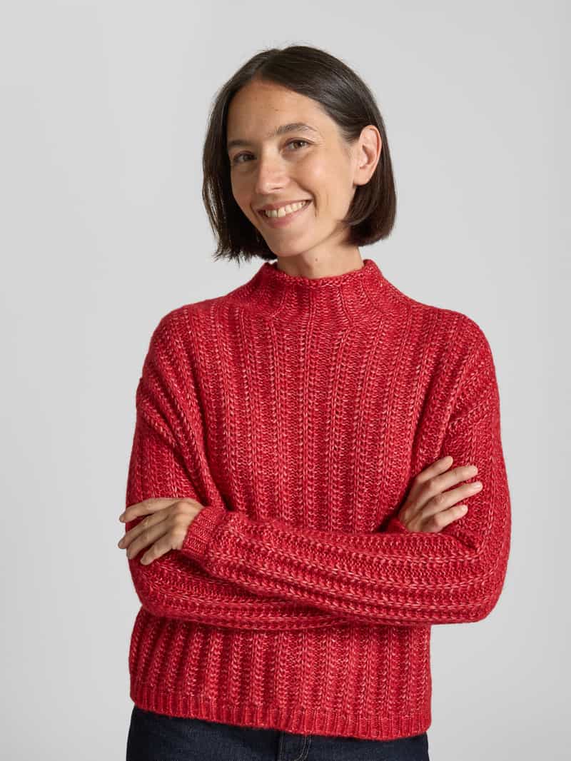 HUGO Relaxed fit gebreide pullover van katoenmix met wol model 'SAFINEYNY'