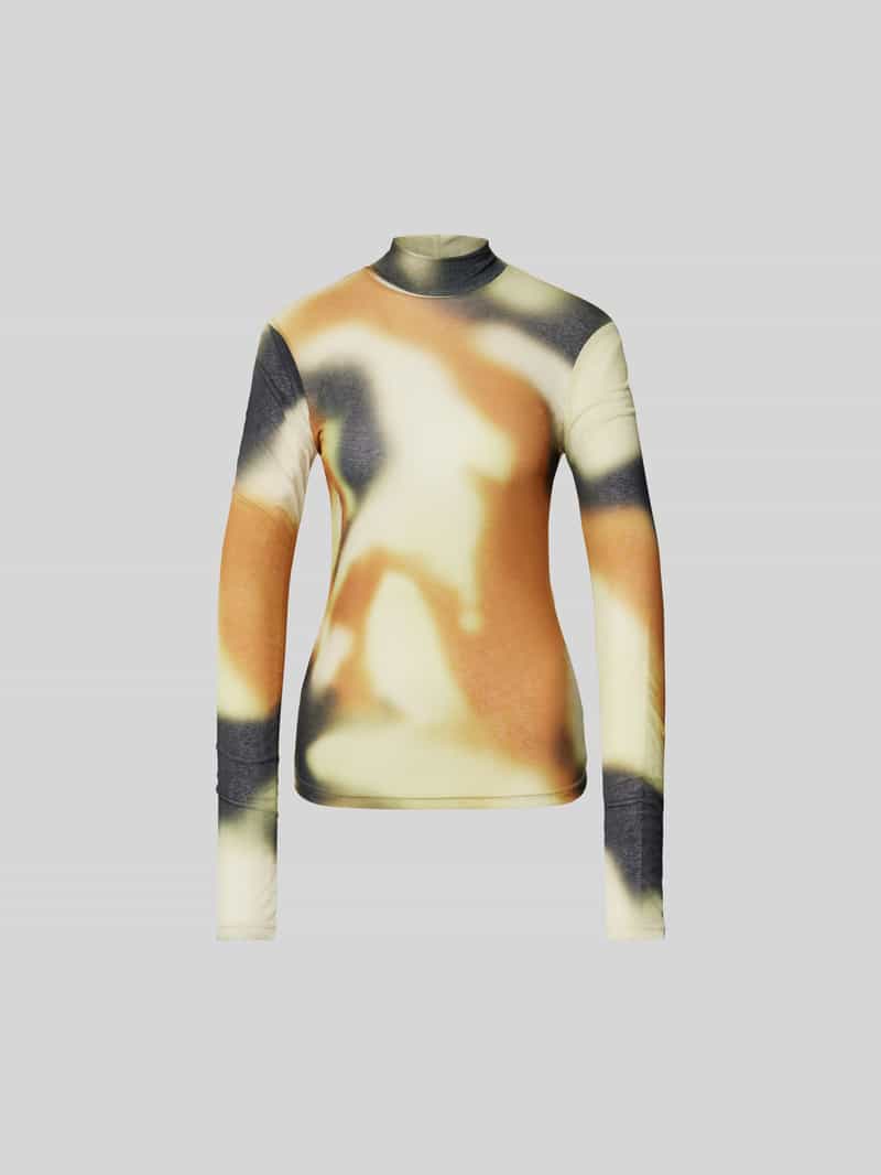 shirt met lange mouwen met opstaande kraag