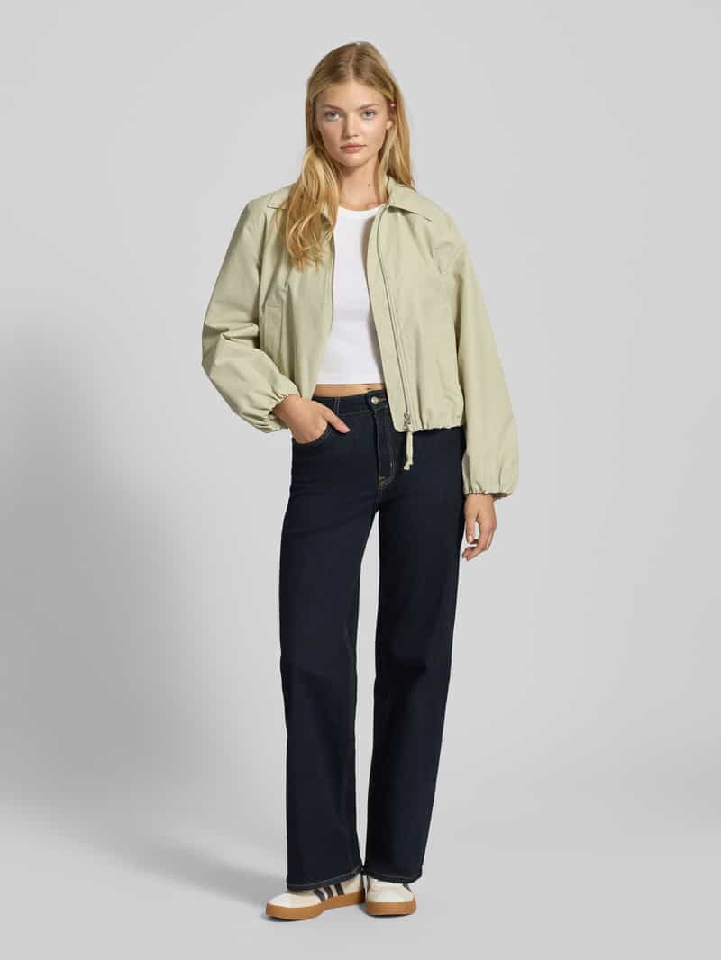 Only Wide leg jeans van katoenmix, model 'MADISON' donkerblauw, foto 5