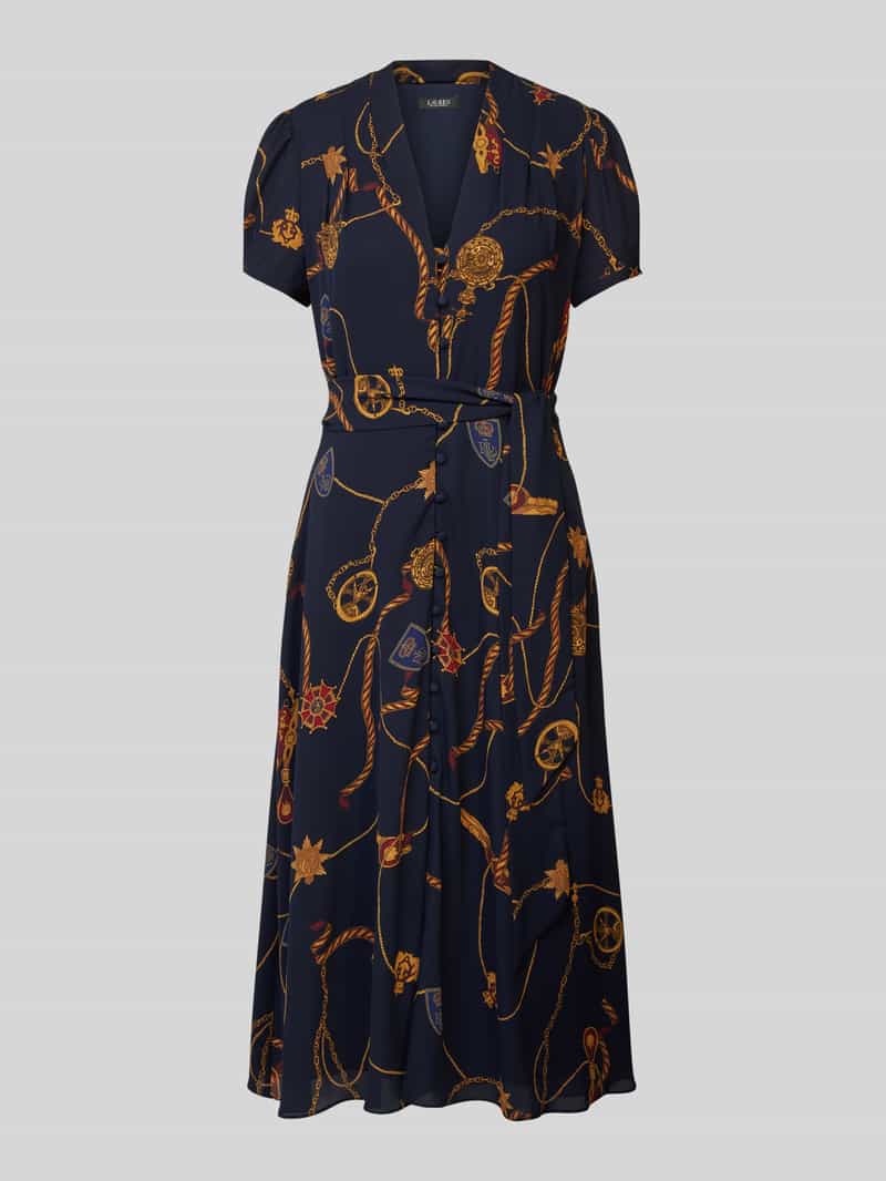 Lauren Ralph Lauren Midi-jurk met strikceintuur model 'RALGIS'