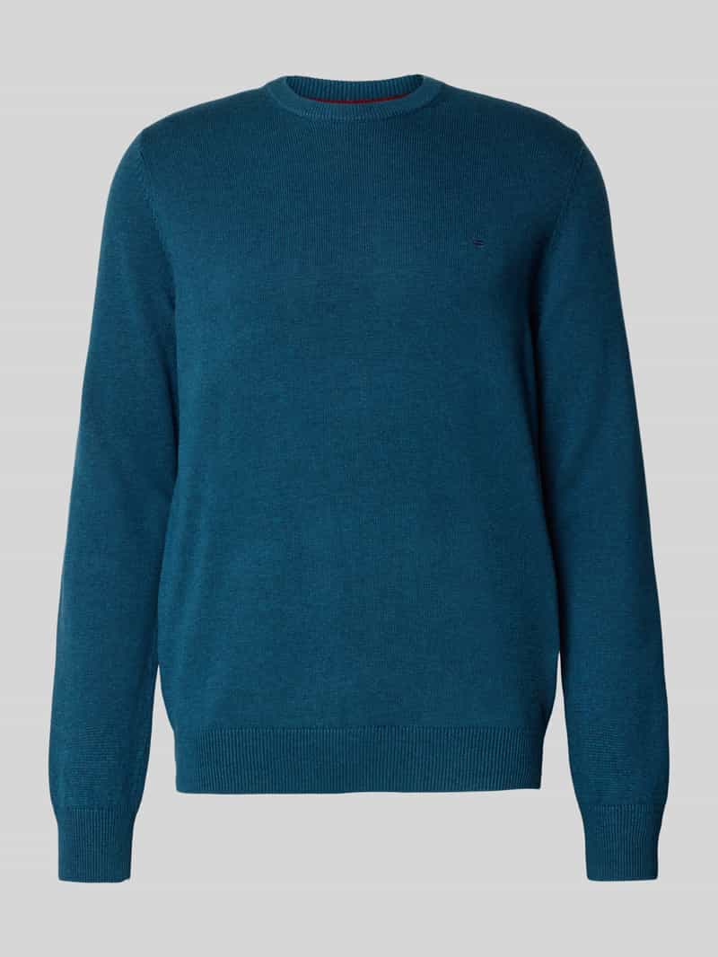 Regular fit gebreide pullover van mix van katoen en wol