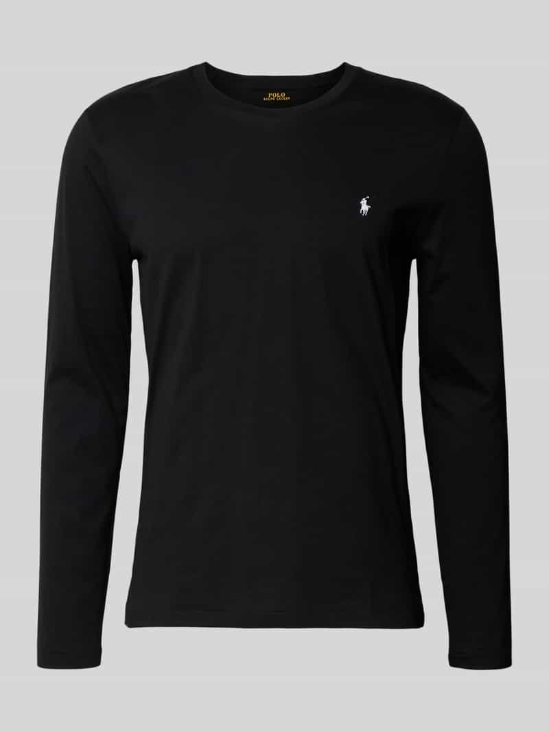 Katoenen shirt met lange mouwen en labelstitching