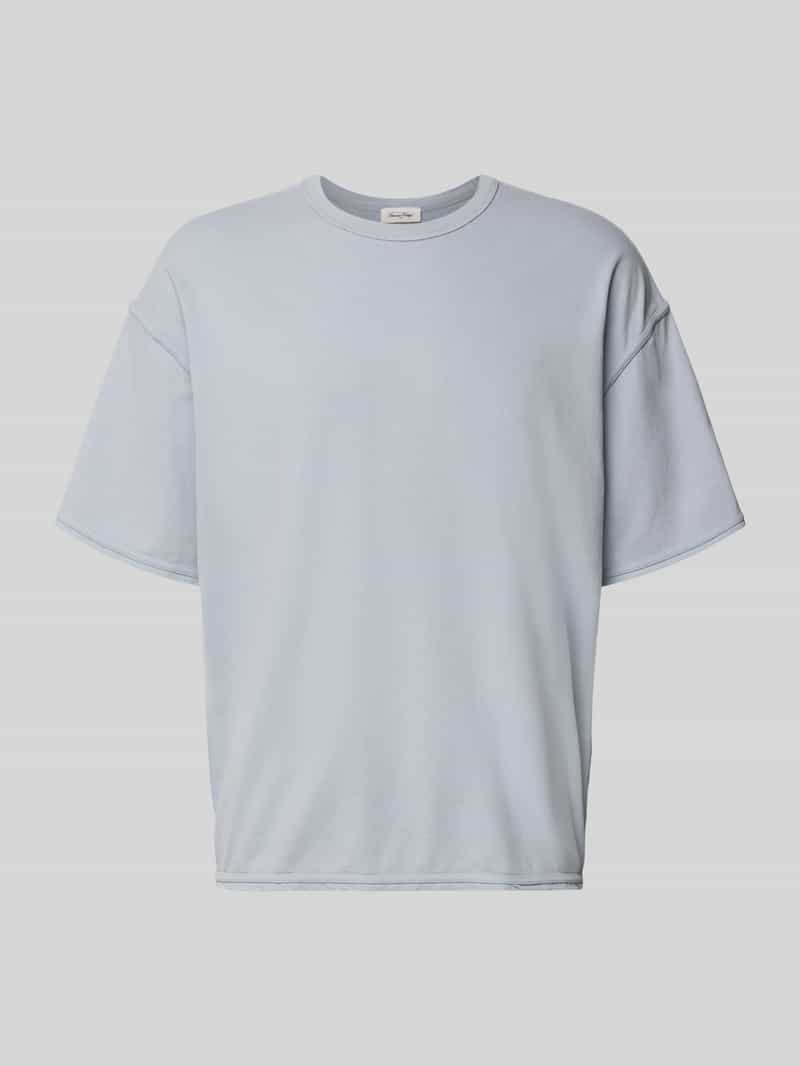 American vintage T-shirt met geribde ronde hals model 'FAZY'