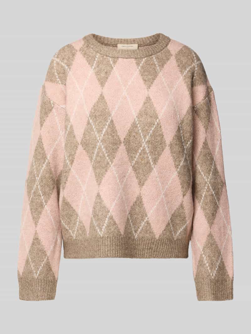 FREE QUENT Gebreide pullover met ronde hals model 'Grsargyle'