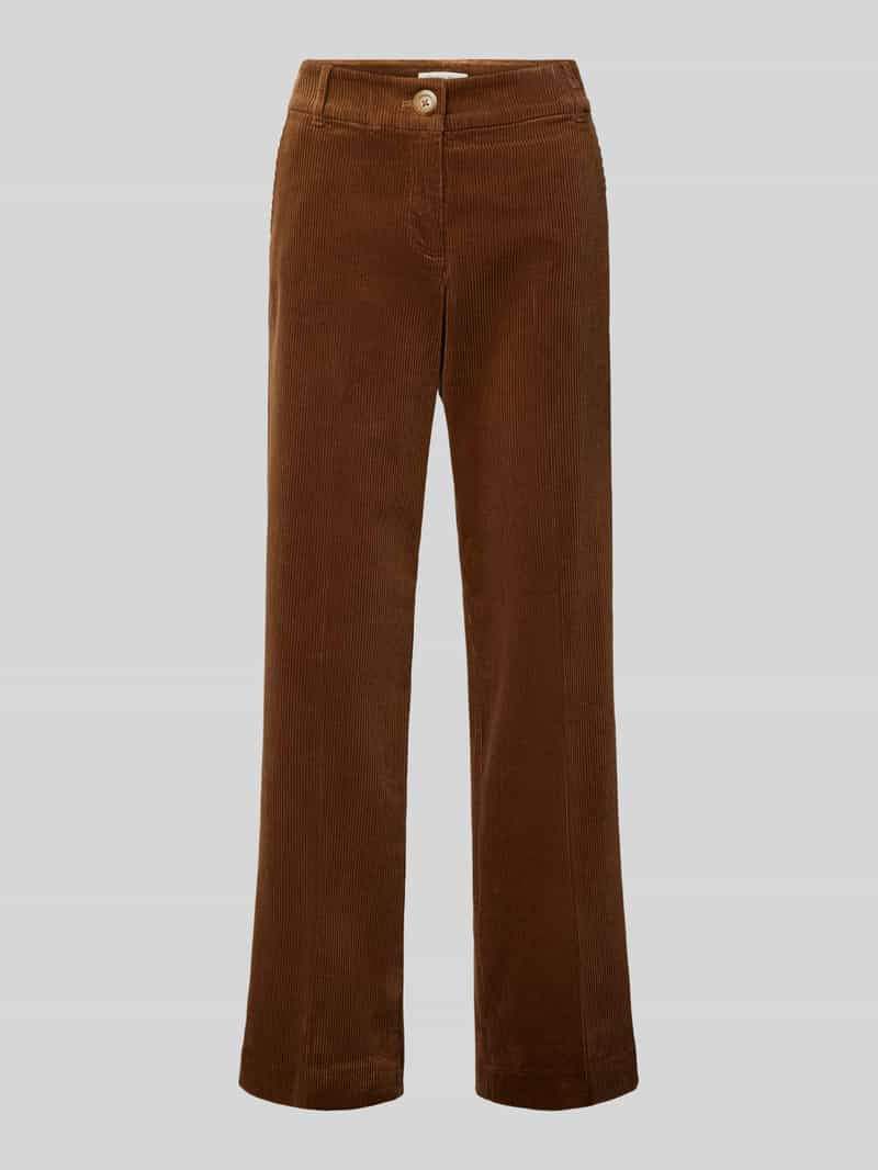 Christian Berg Woman Loose fit corduroy broek met plooien