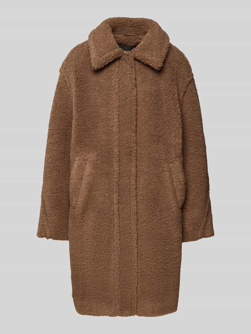 Opus Lange jas van teddybont met steekzakken model 'Heddy'