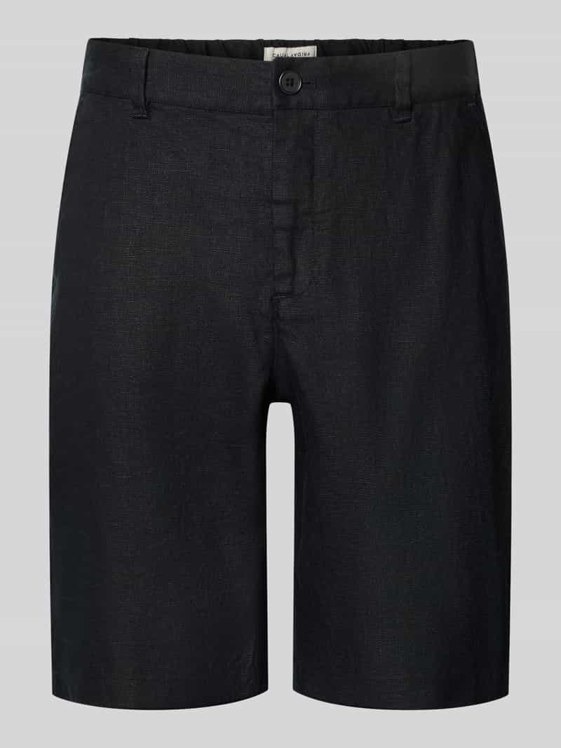 Linnen short met steekzakken model 'PANDRUP'