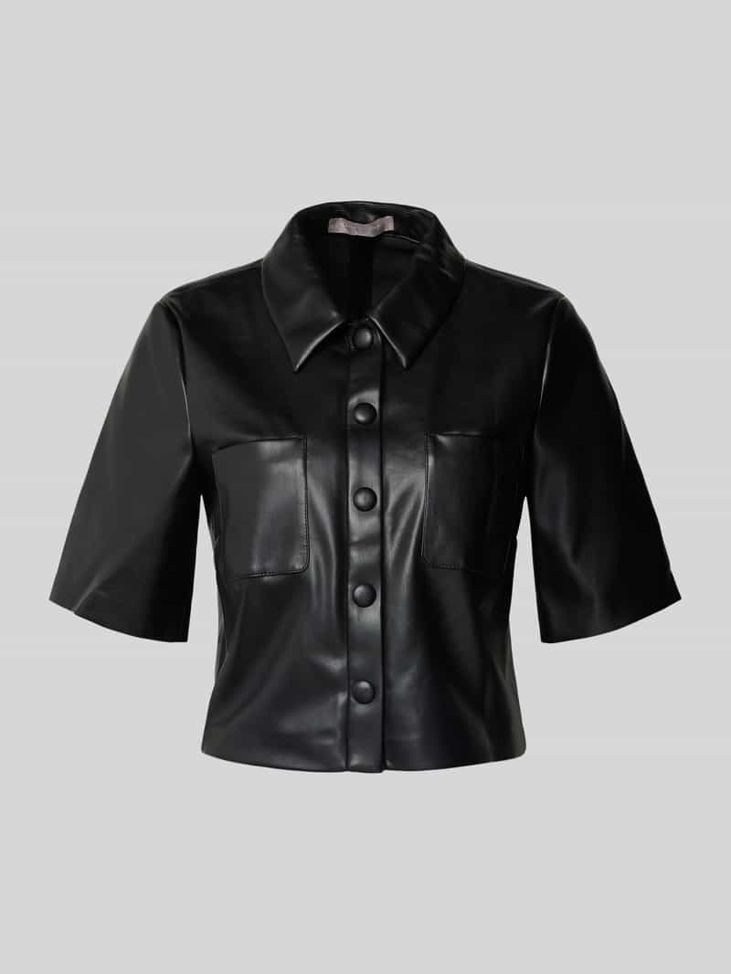 Christian Berg Woman Selection Korte overhemdblouse in leerlook