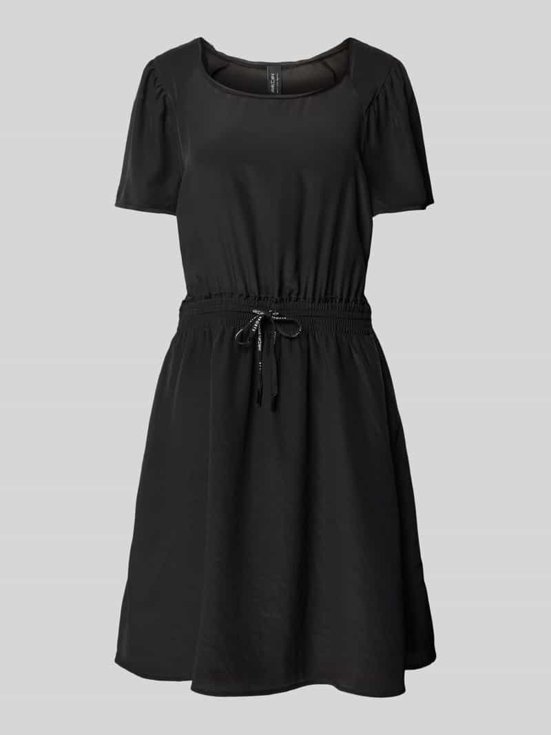 Marc Cain Mini-jurk met ronde hals en strikceintuur