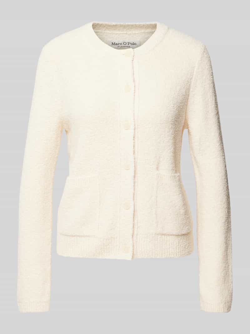 Marc O'Polo Slim fit cardigan in een zachte bouclé-katoenmix