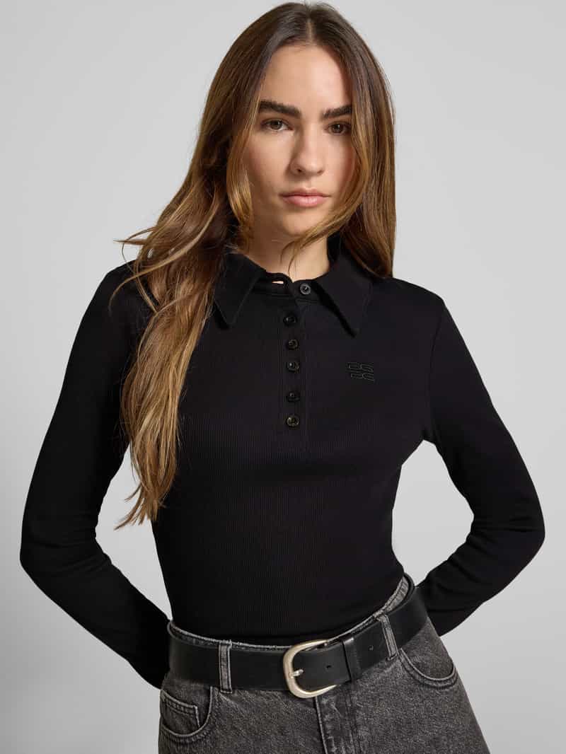 Gestuz Shirt met lange mouwen en polokraag model 'drew'