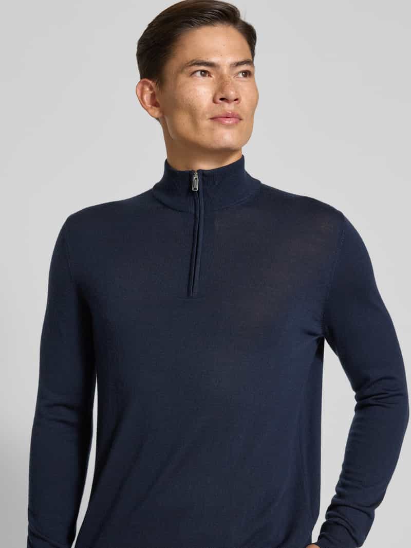 Profuomo Wollen pullover met schipperskraag