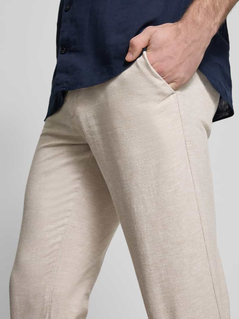 Tom Tailor Relaxed fit chino van een mix van linnen en katoen