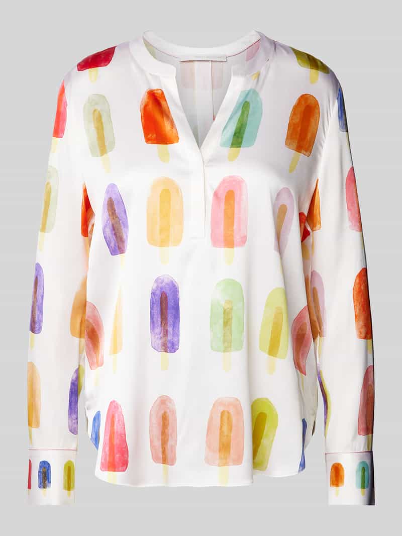 herzensangelegenheit Regular fit zijden blouse met tuniekkraag